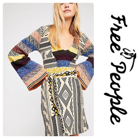 🎉HP🎉⭐️Free People Patchwork Sweater Dress Multi - Picture 3 of 7